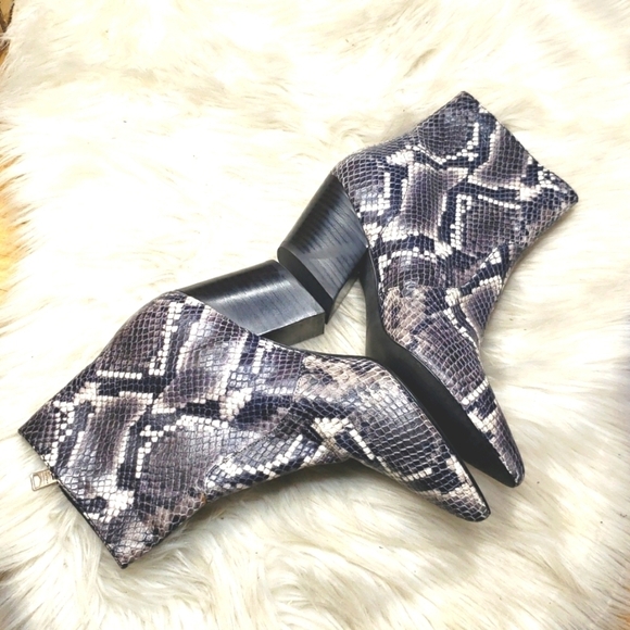 AllSaints Aster Snakeskin Heeled Bootie 37 NEW - Picture 10 of 13